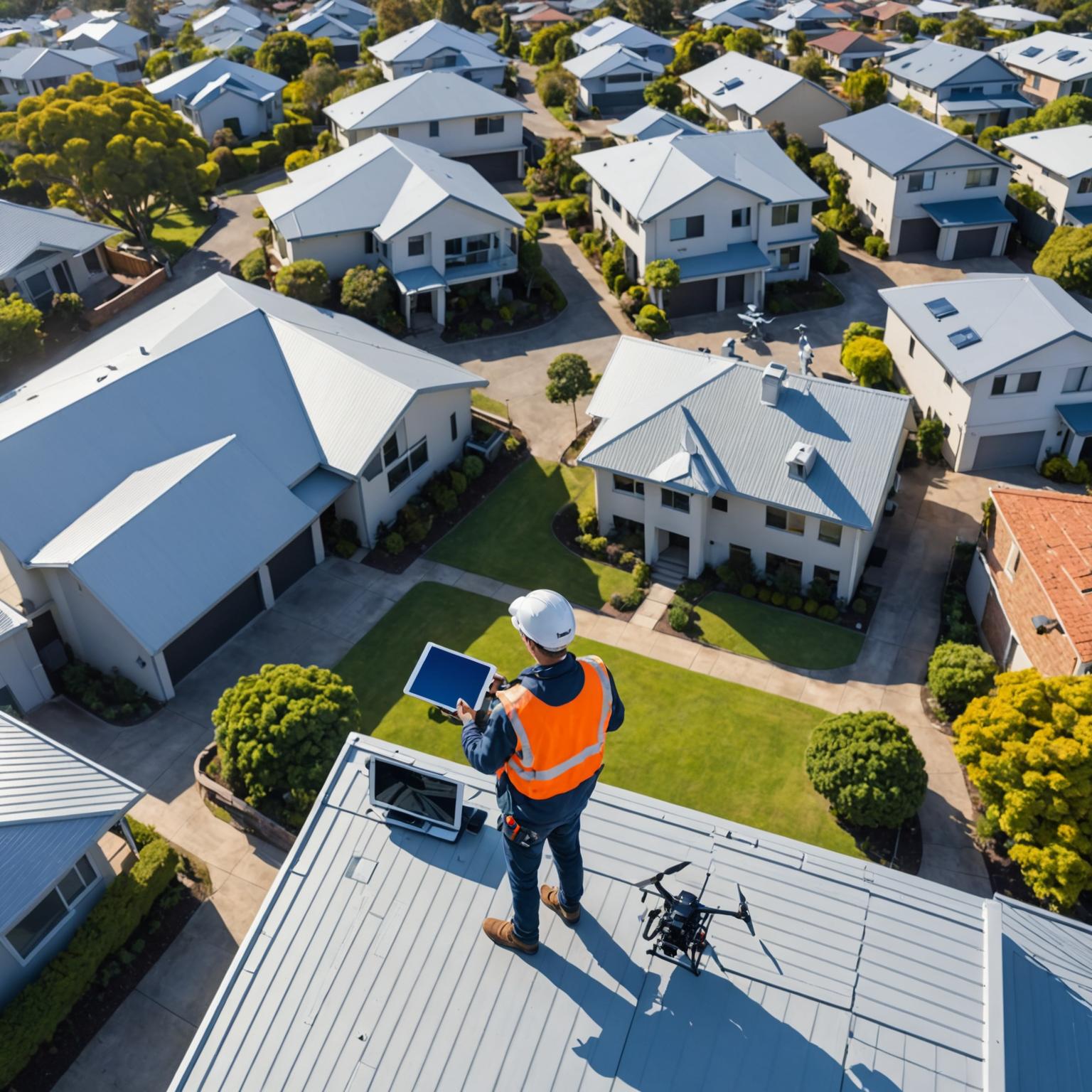 Roof inspection in progress