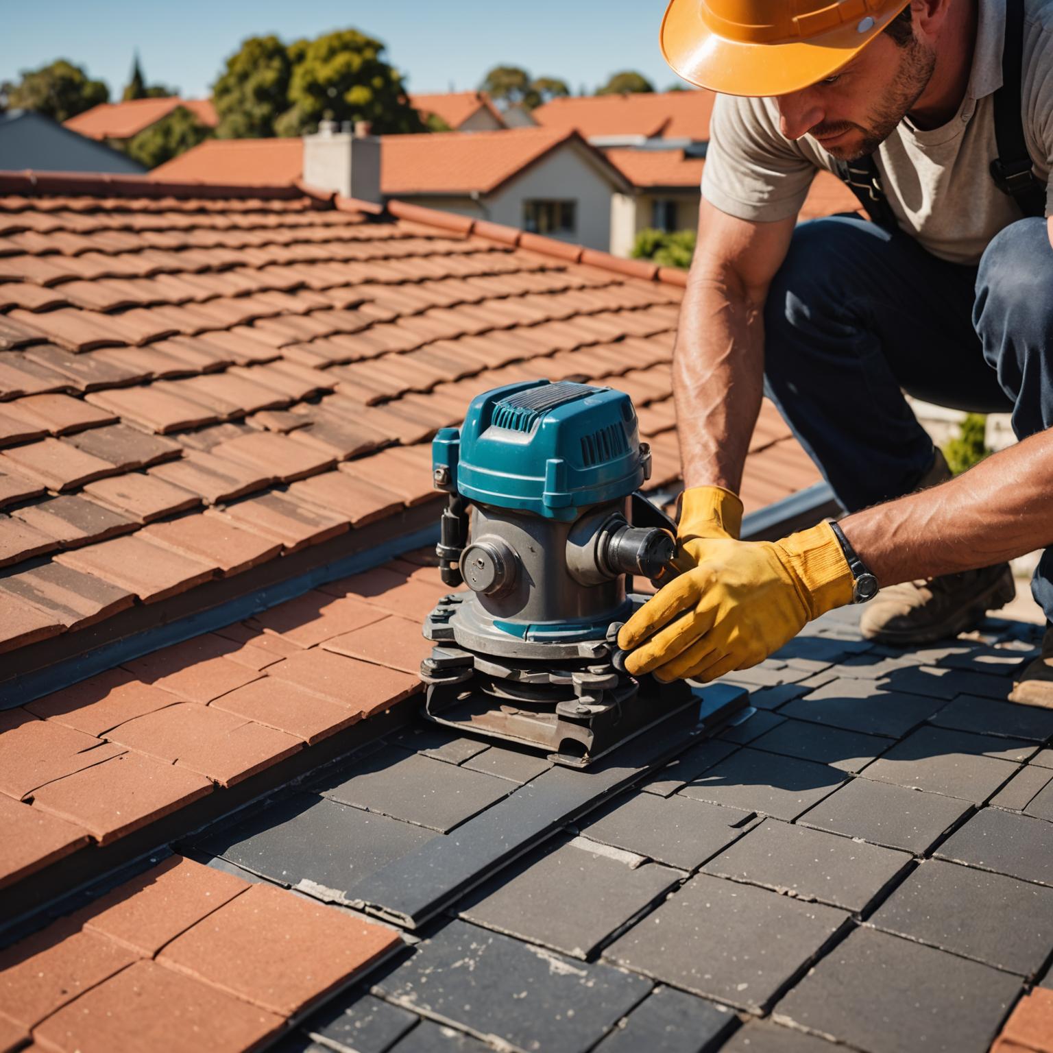 Roof repair in progress